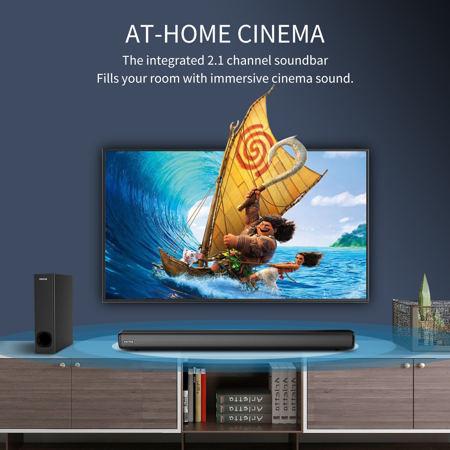 Paiyda FS69 – 2.1 Channel Best Bluetooth Soundbar with Subwoofer & 3 Equalizer Modes