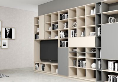 Bespoke-TV-storage-with-Book-shelf-in-cashmere-light-finish-1