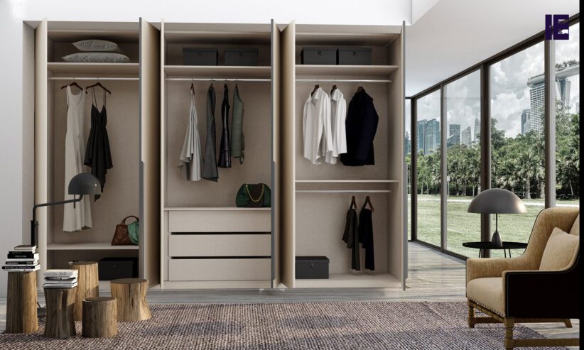 Hinged-fitted-wardrobe-in-cashmere-high-gloss-finish-with-black-profile-handles_1-1
