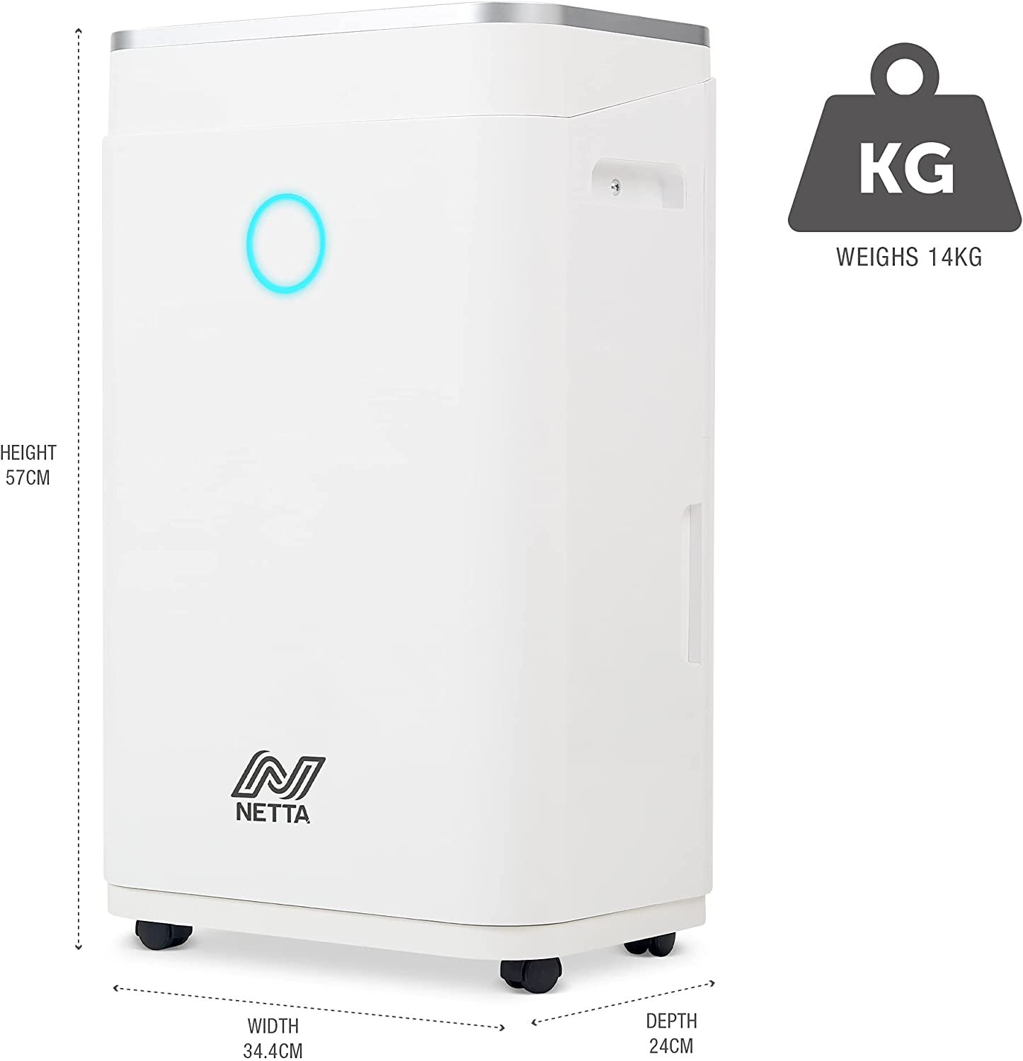 Smart Dehumidifier 20L Digital Control Panel For Damp, Mould Control