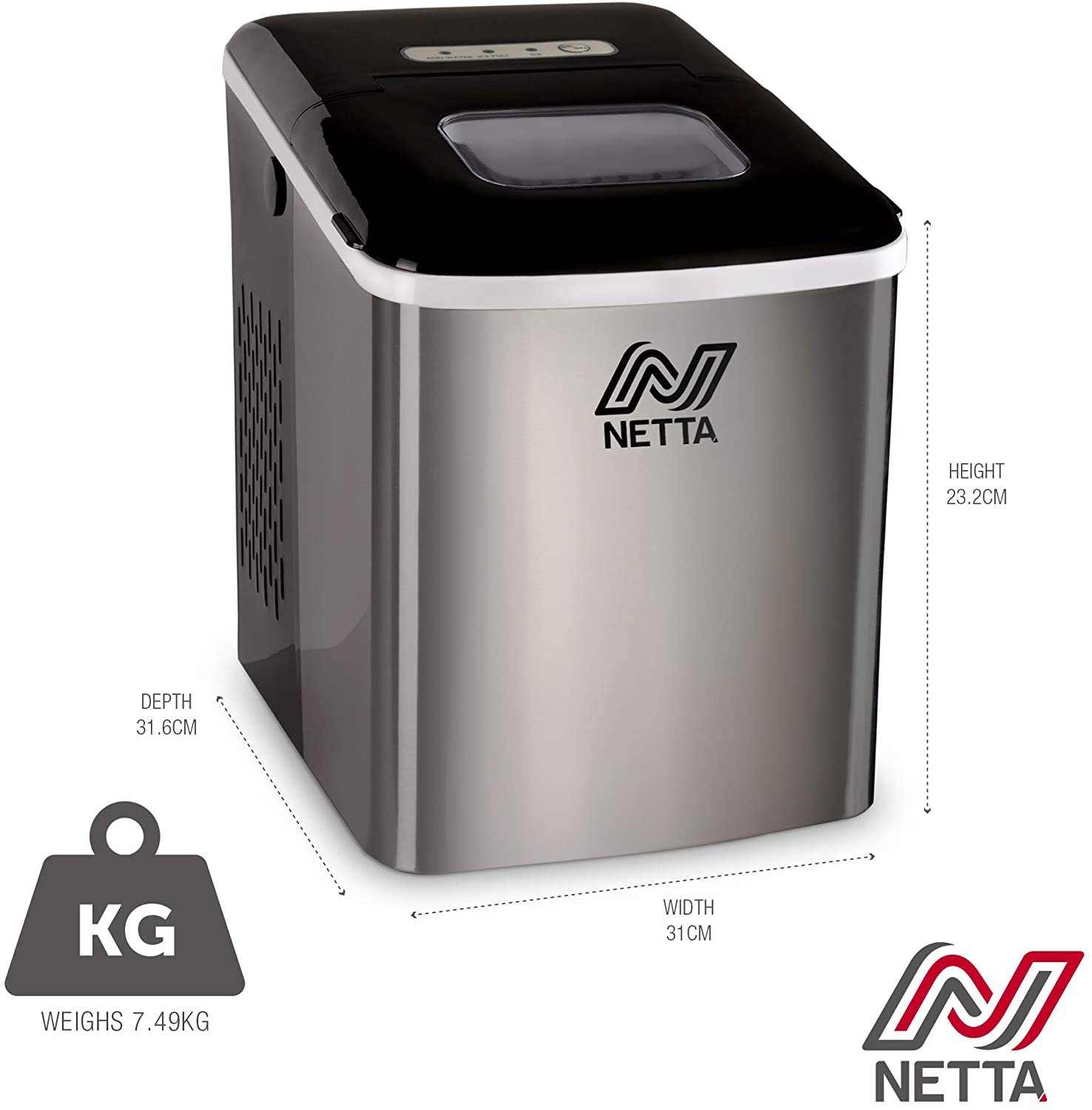 Netta Electric Fast Ice Maker Machine for Home