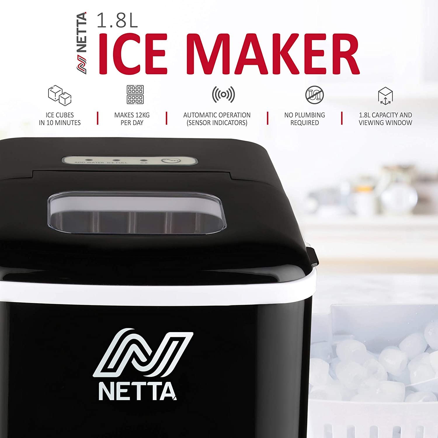 Netta Electric Fast Ice Maker Machine for Home