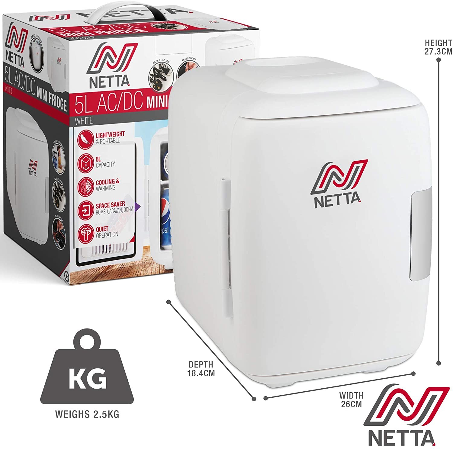 5L Mini Fridge Portable For Car, Office Or Home