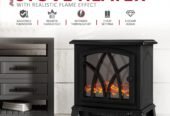 NETTA Electric Fireplace Stove Heater With Realistic LED Flame Effect