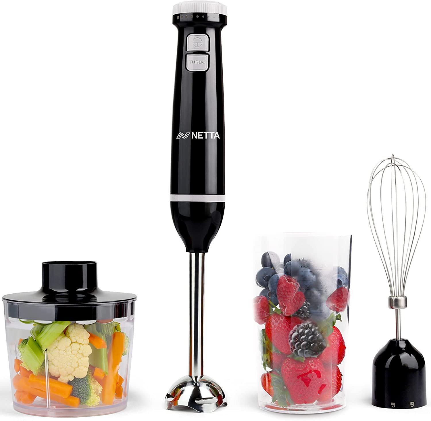 Hand Blender With Whisk and Mini Chopper 700ml Beaker