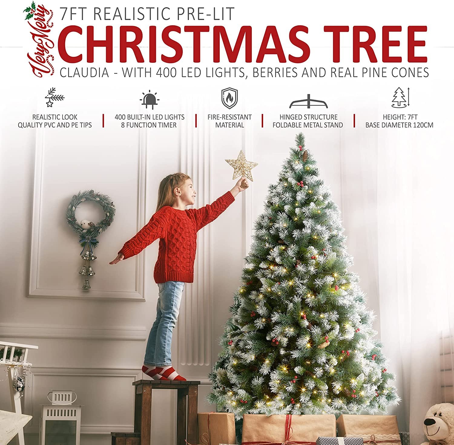 Christmas Trees With Lights And Timer Xmas Decoration