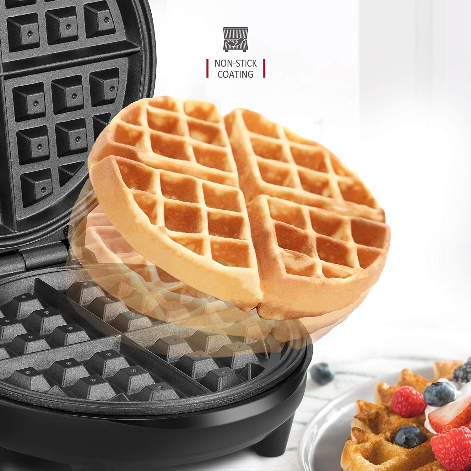 Waffle Maker Machine With Non-Stick Plates