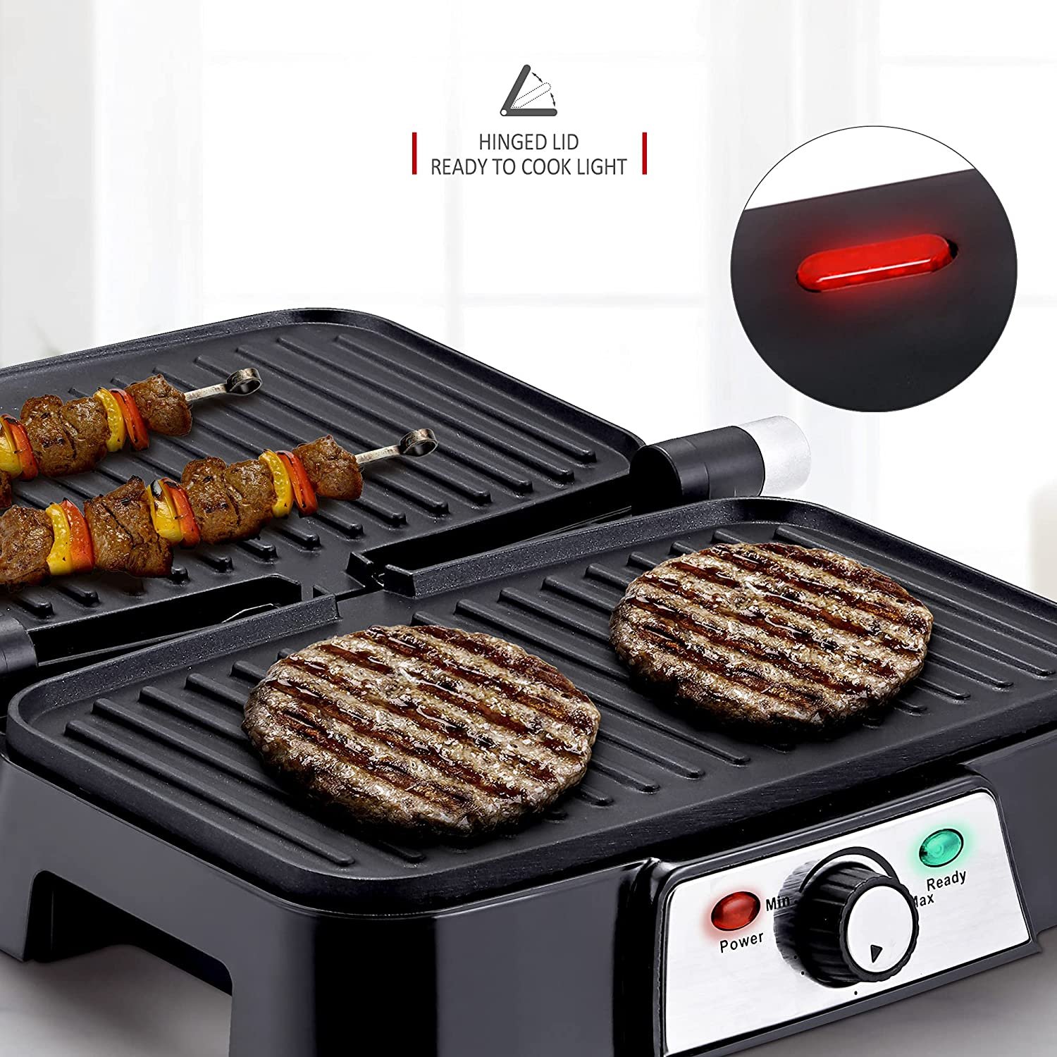 1500W Panini Maker & Health Grill Stainless Steel