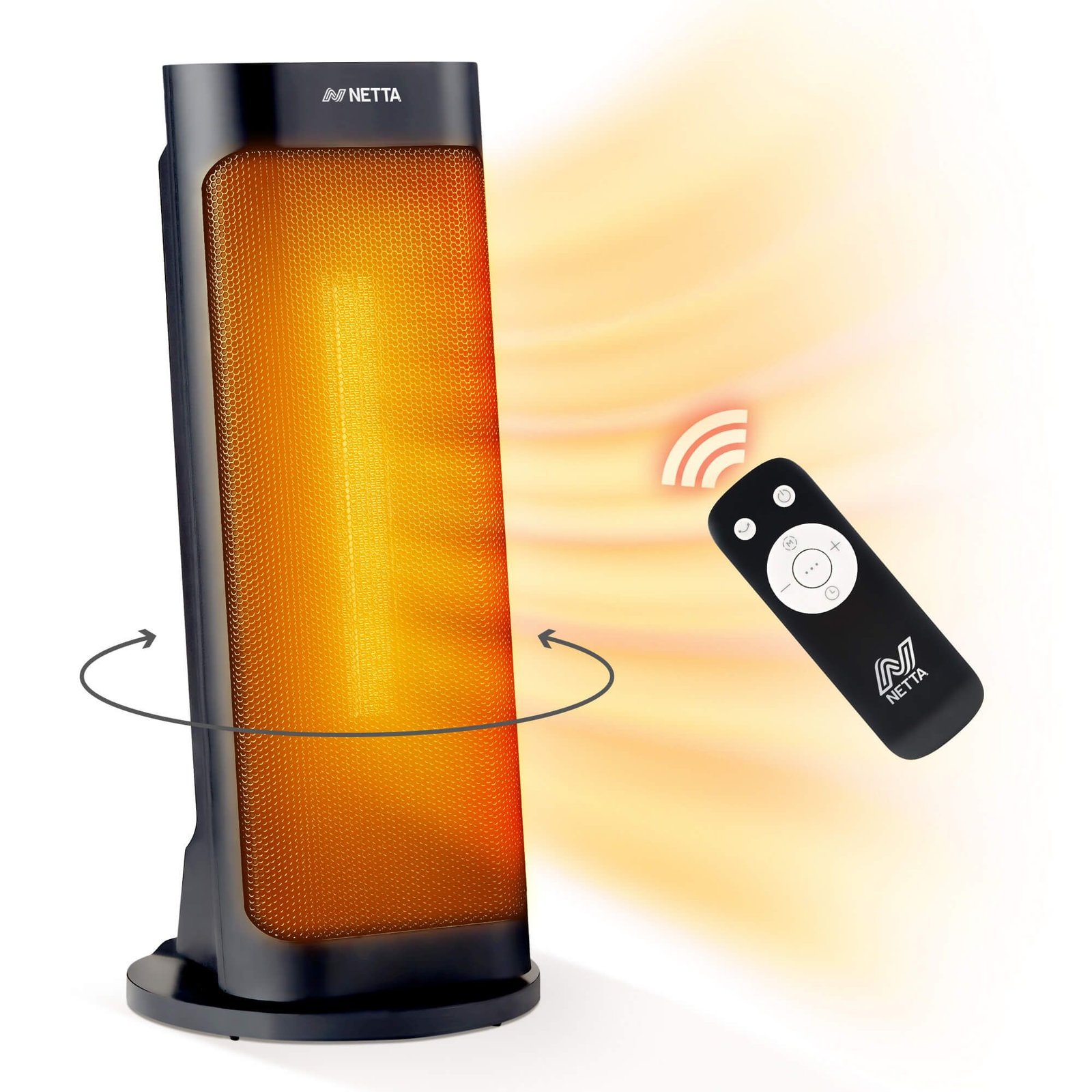 Fast Heating Ceramic Portable Tower Heater with Timer & Remote Control
