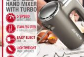 5 Speed Hand Mixer With Turbo, Whisks and Dough Hooks