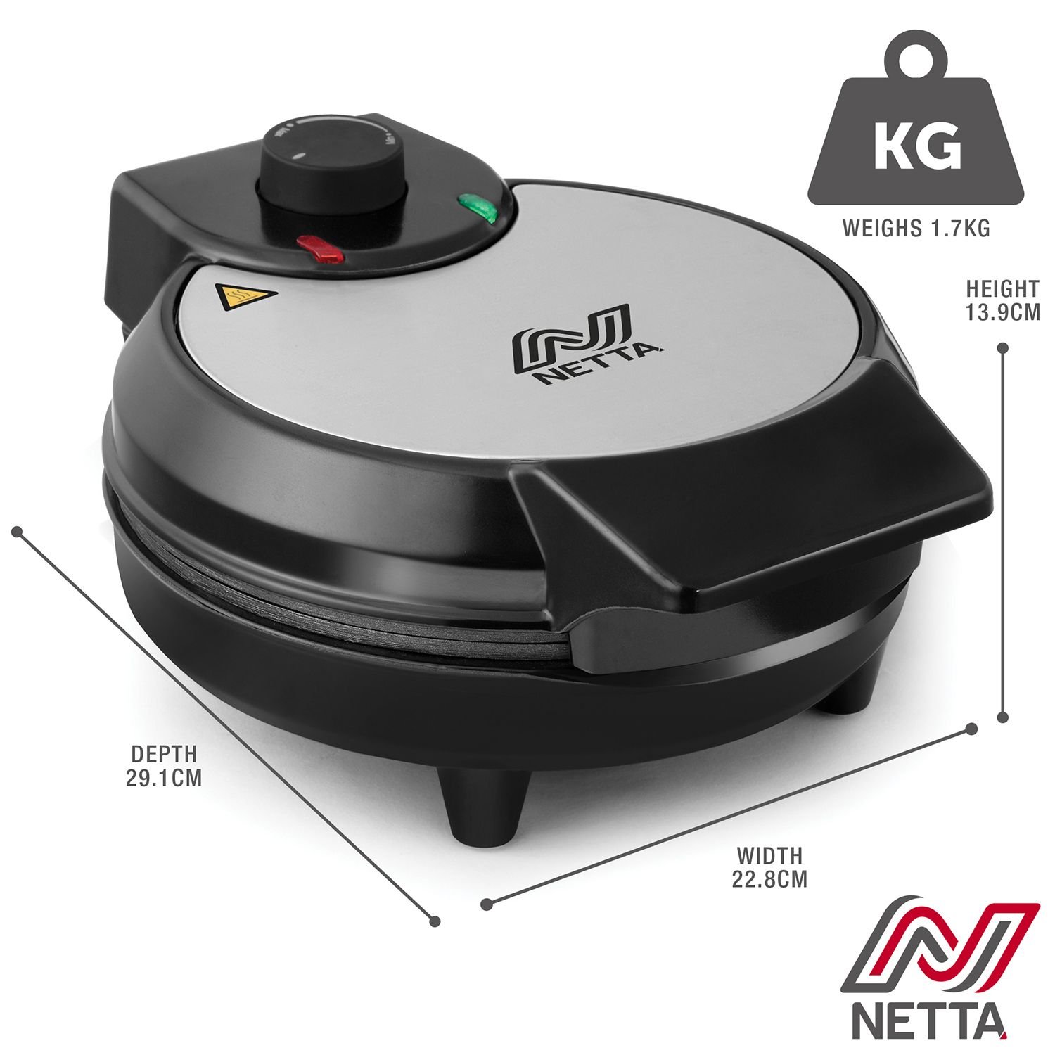 Waffle Maker Machine With Non-Stick Plates