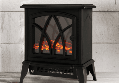 NETTA Electric Fireplace Stove Heater With Realistic LED Flame Effect