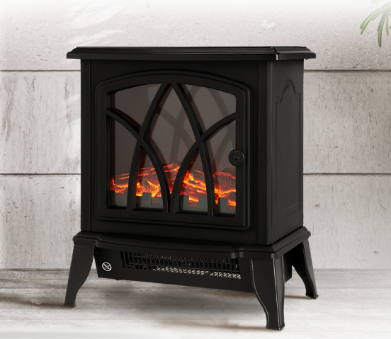 NETTA Electric Fireplace Stove Heater With Realistic LED Flame Effect