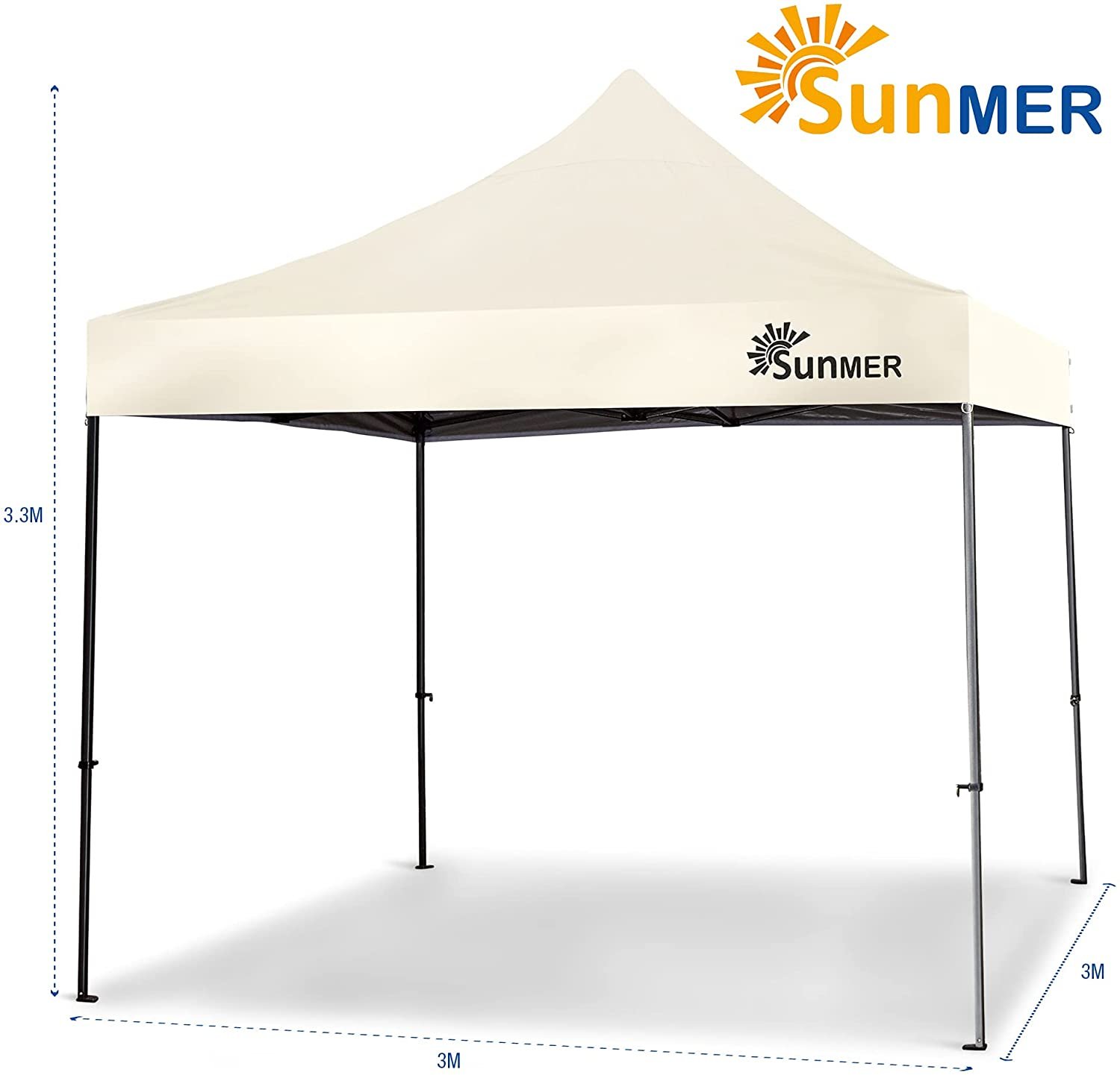 SUNMER Heavy Duty Waterproof Gazebo 3x3M Pop-Up