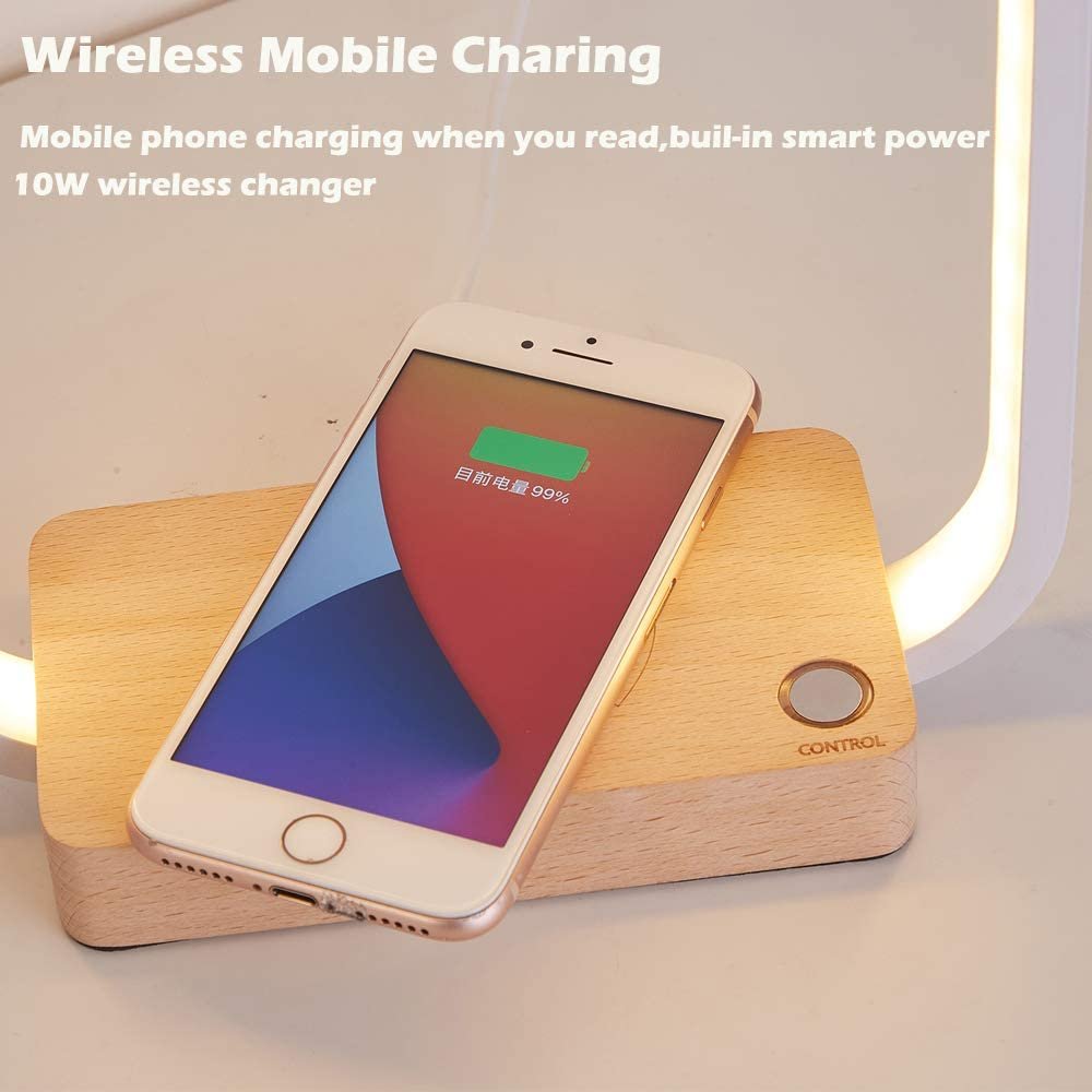 LED Desk Lamp with Wireless Charger and Touch Control