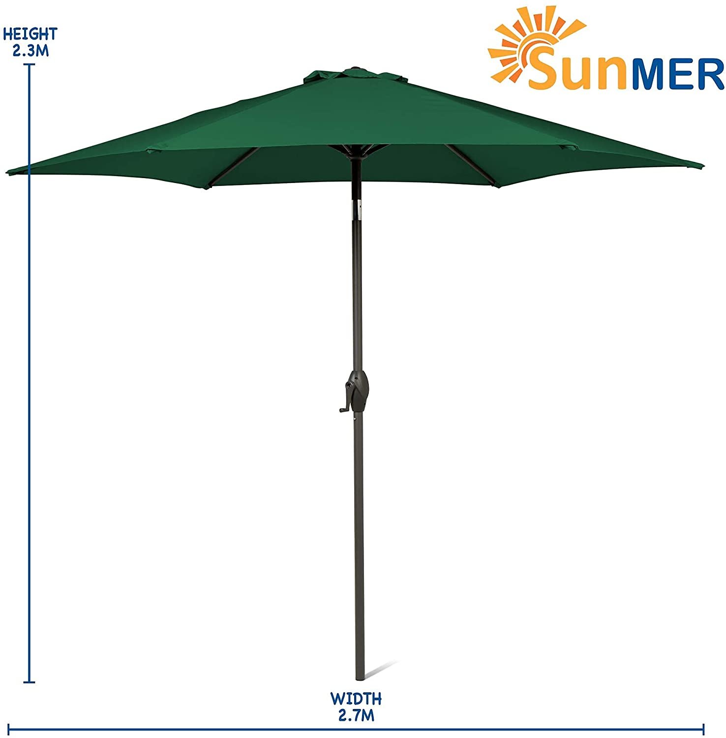 Sunmer Garden 2.7M Parasol Garden Umbrella