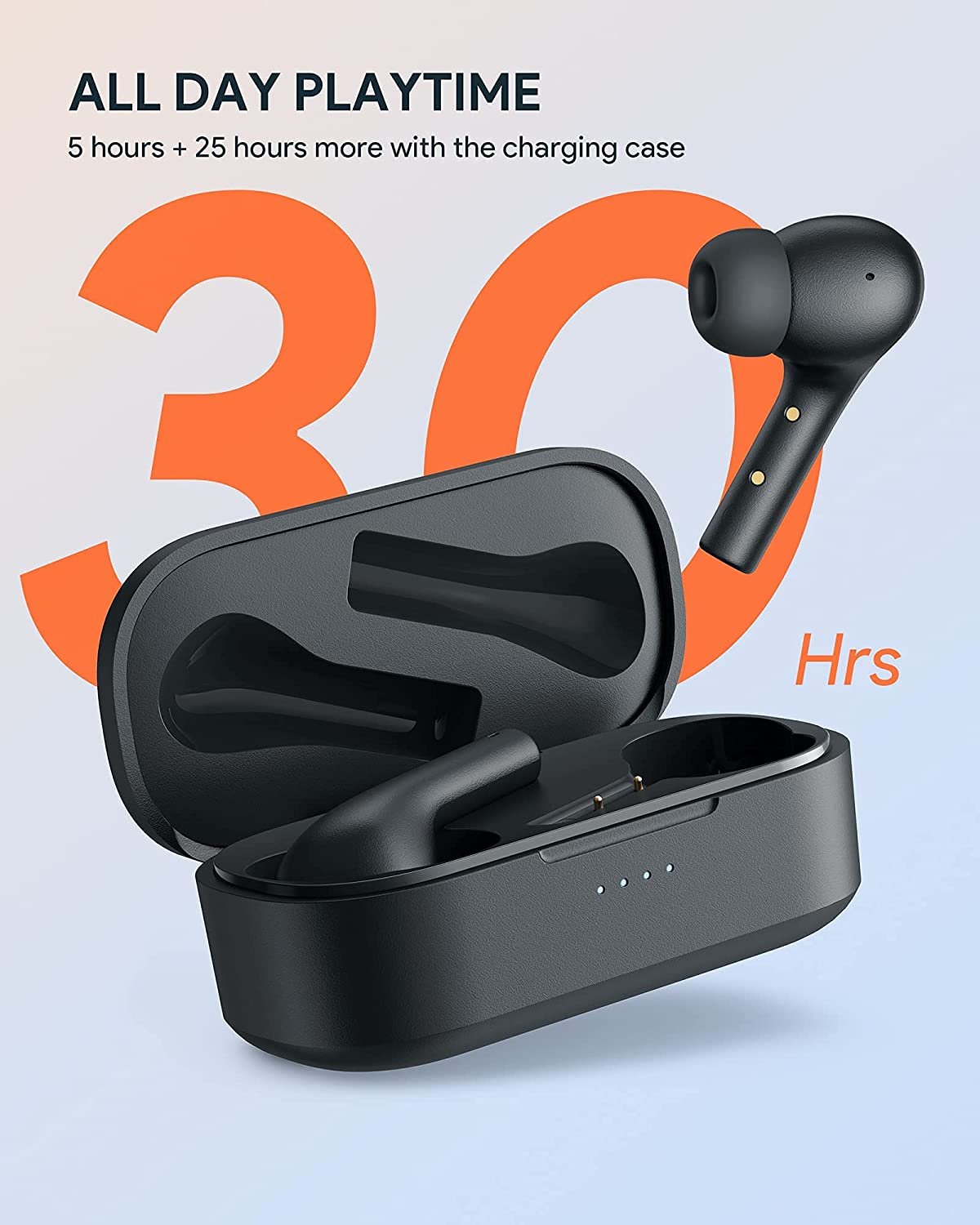 WENKEY Wireless Earbuds Noise Cancelling Built-in 4 Mic 30h Playtime