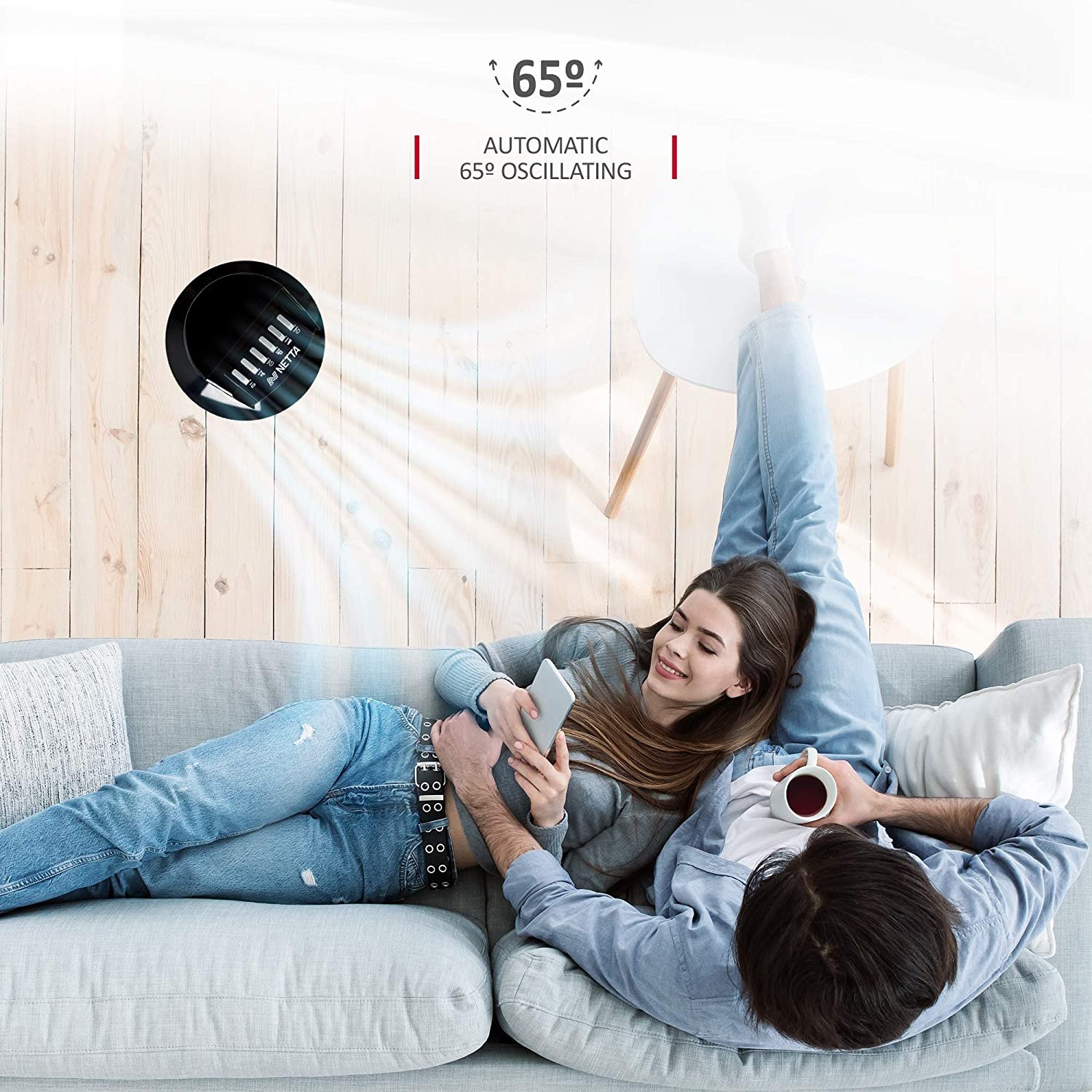 NETTA 44 Inch Tower Fan Oscillating with Remote Control