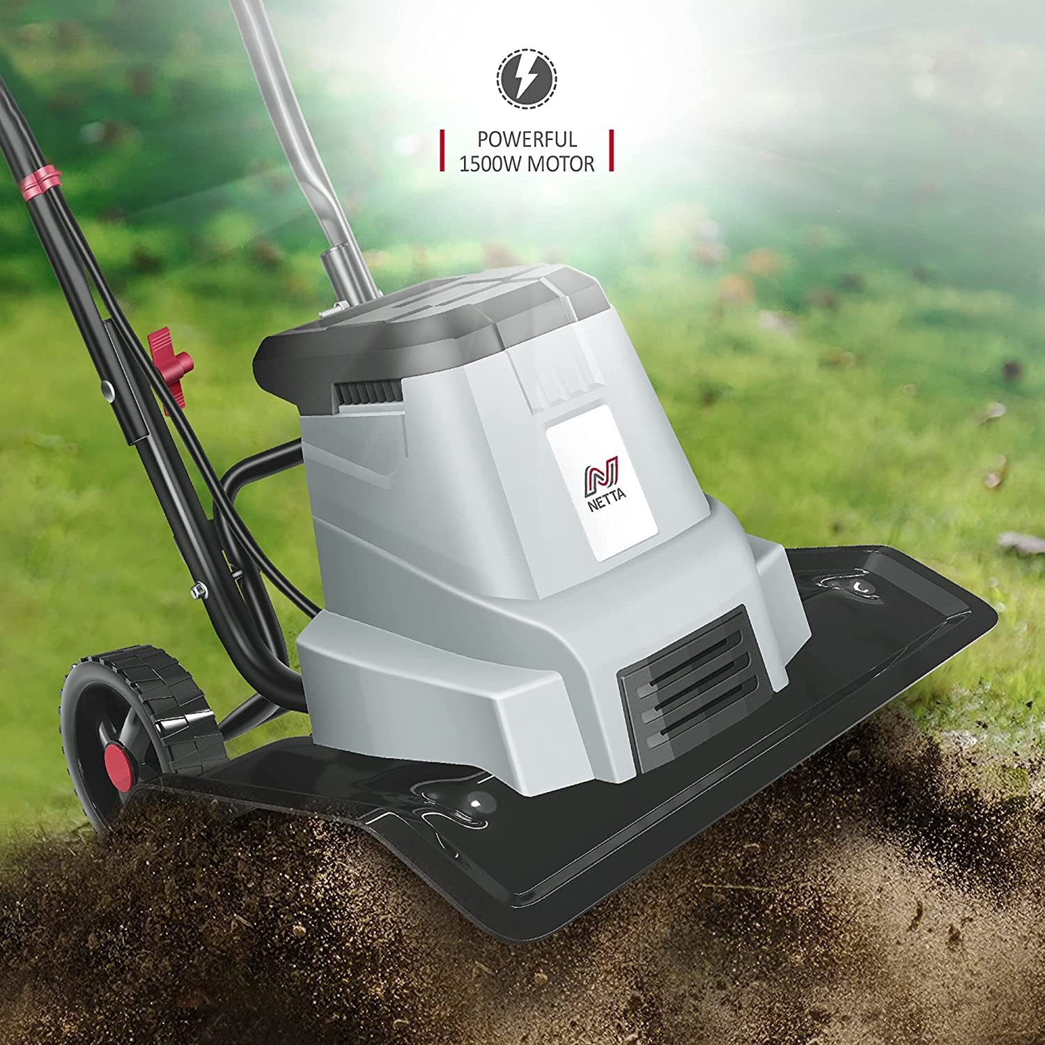 Corded Electric 1500W Tiller and Cultivator with 6 Blades