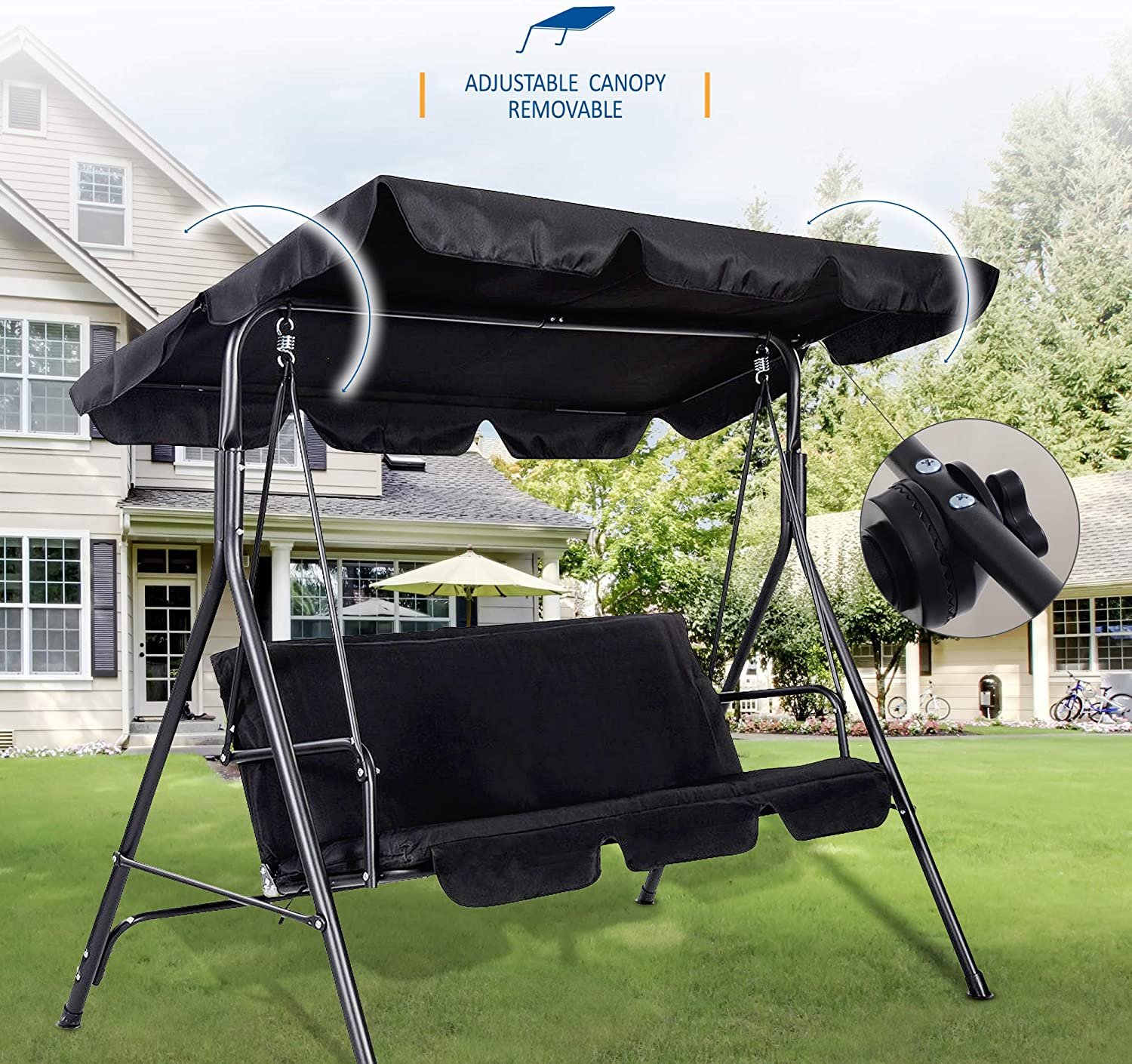 SUNMER Swing 3 Seater With Detachable Canopy