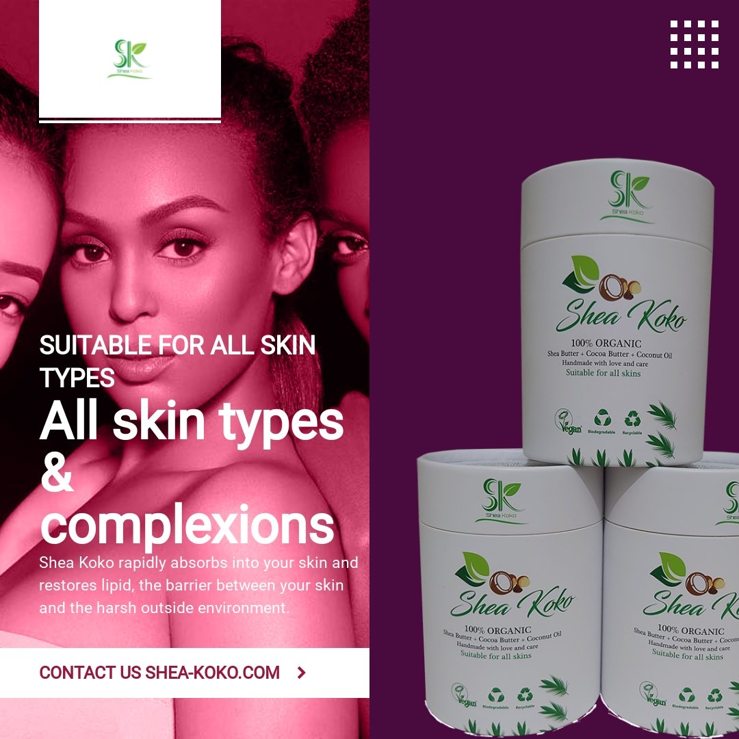 Shea Koko – 100% Organic – Vegan – Coconut Jojoba Rosehip & Avocado Oils – Body