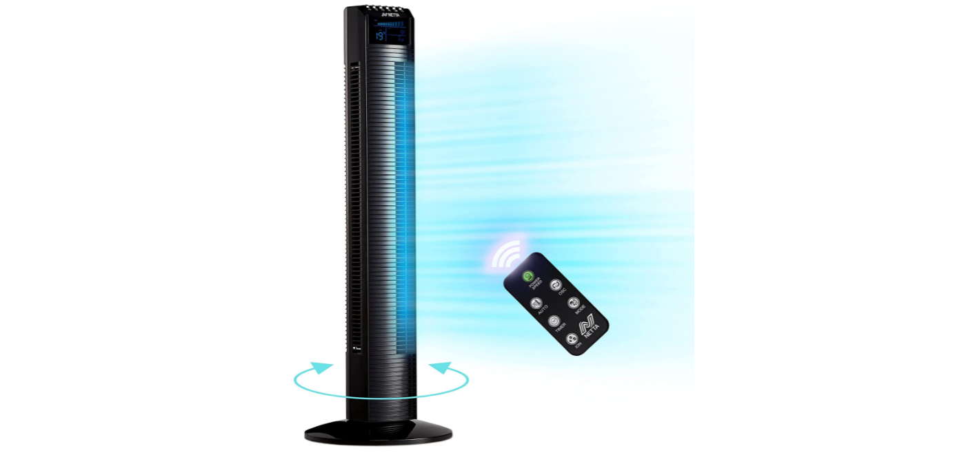 NETTA Tower Oscillating Fan LED Display with Remote Control