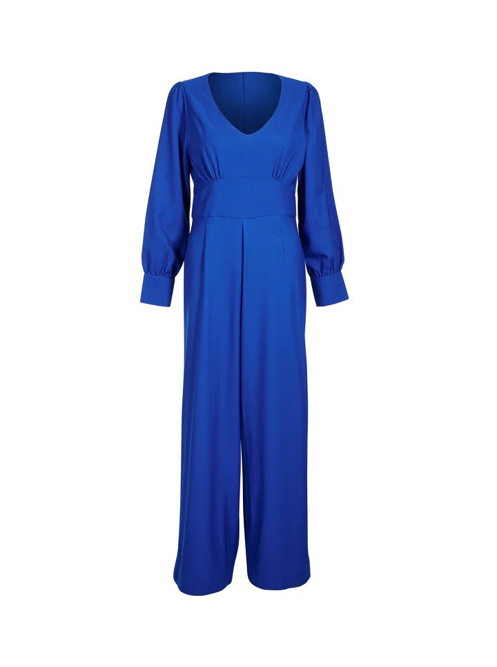 French Blue Wide Leg Jumpsuit
