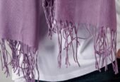 Modora Purple Tassel Finish Scarf UK
