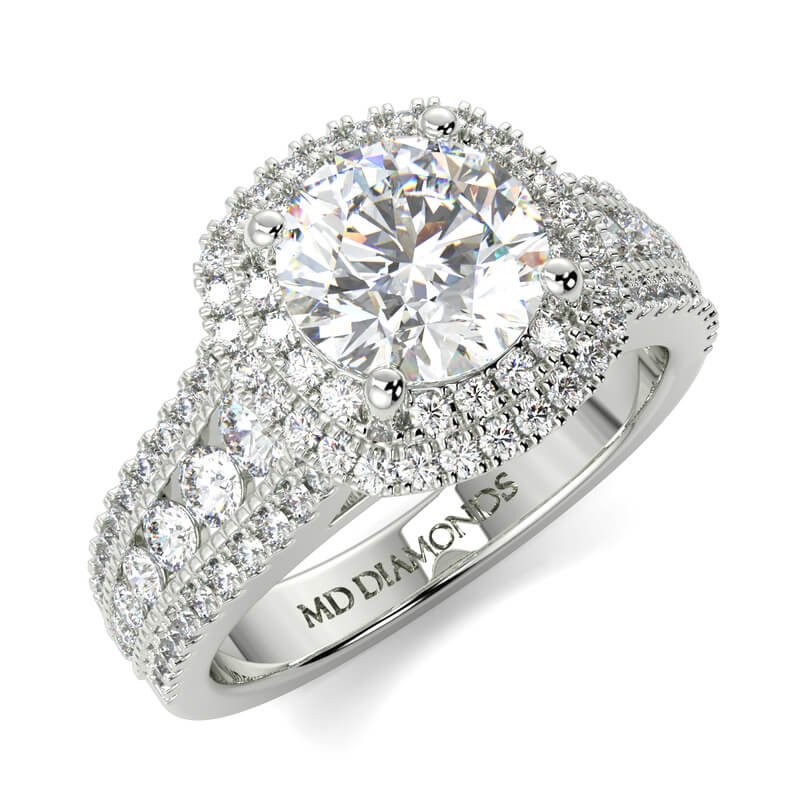 Round Halo Diamond Ring for Sale