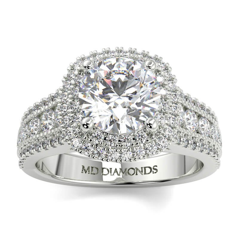 Round Halo Diamond Ring for Sale