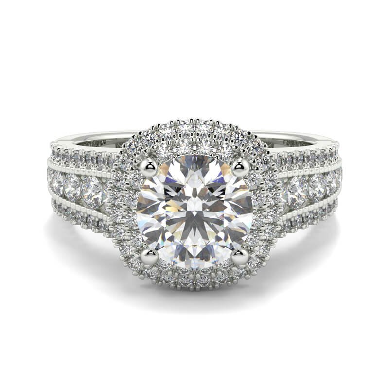 Round Halo Diamond Ring for Sale