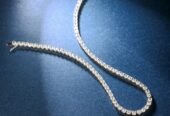 Diamond Line Necklace Round Diamonds for Sale