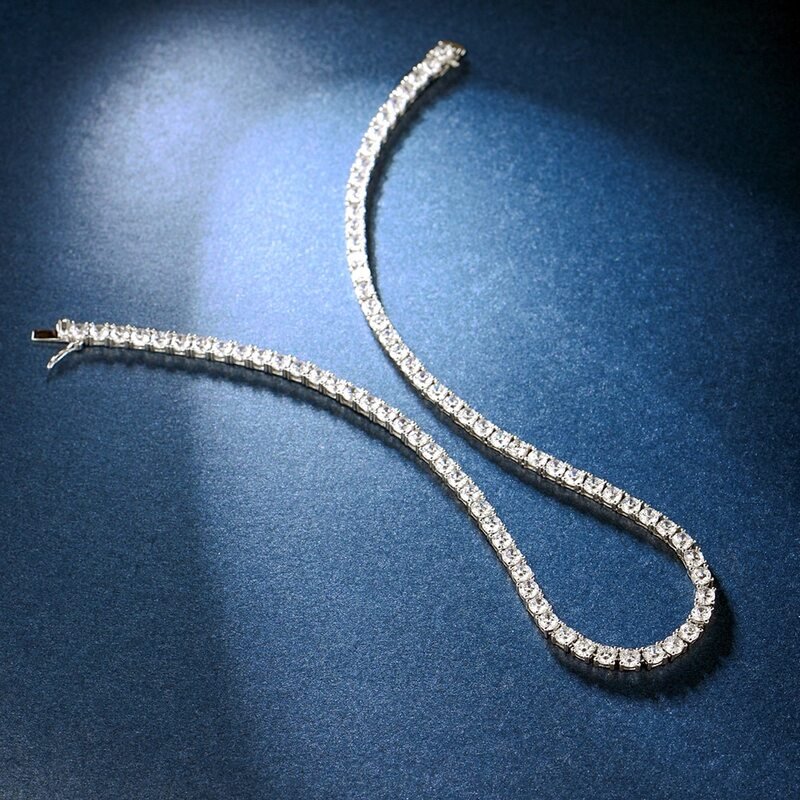 Diamond Line Necklace Round Diamonds for Sale
