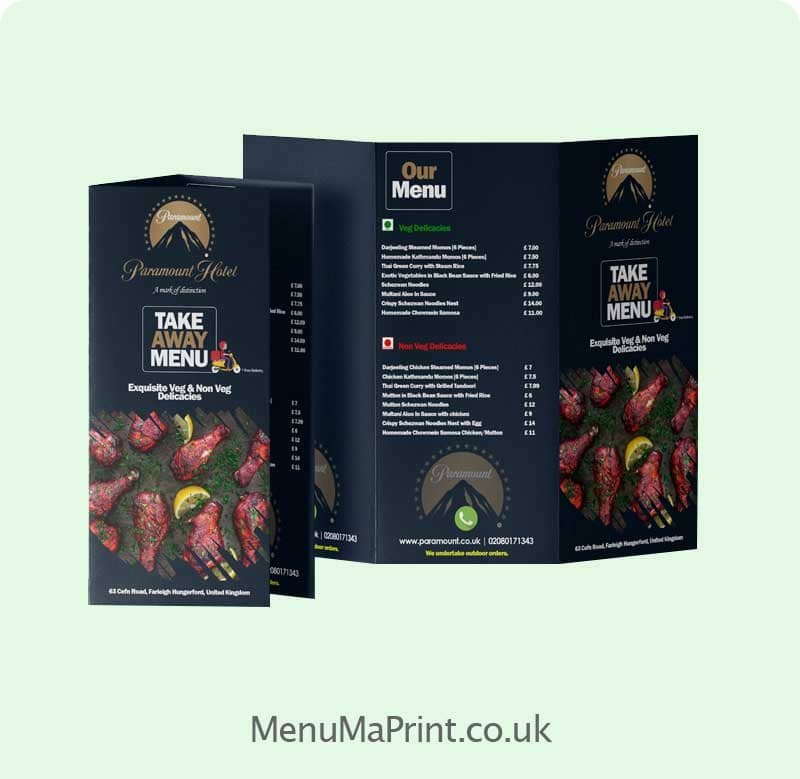A3 Folded Menu | Leaflet Printing – A3 Takeaway Menu | MenuMa Print