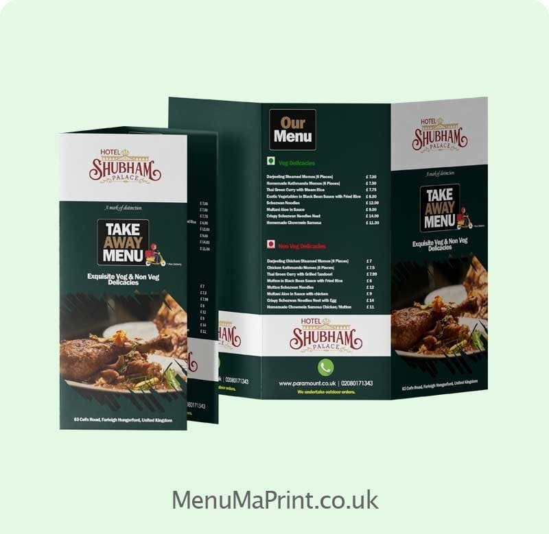 A3 Folded Menu | Leaflet Printing – A3 Takeaway Menu | MenuMa Print