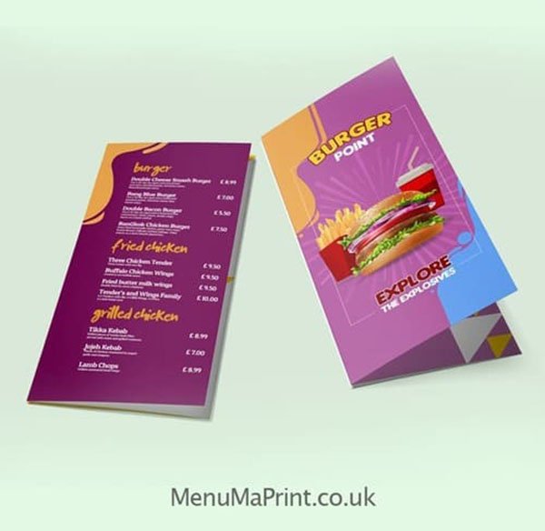 Roll Fold Leaflet Printing UK | MenuMa Print