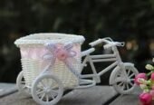 New Home Decoration Simulation Rattan Woven Small Tricycle Ornaments